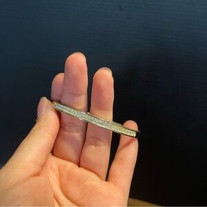 Stella and dot gold tone cz bangle bracelet